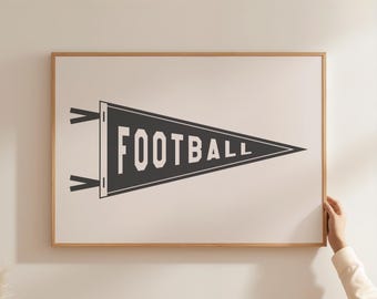 Vintage Football Pennant Print: Game Day Sports Decor (Digital Download)