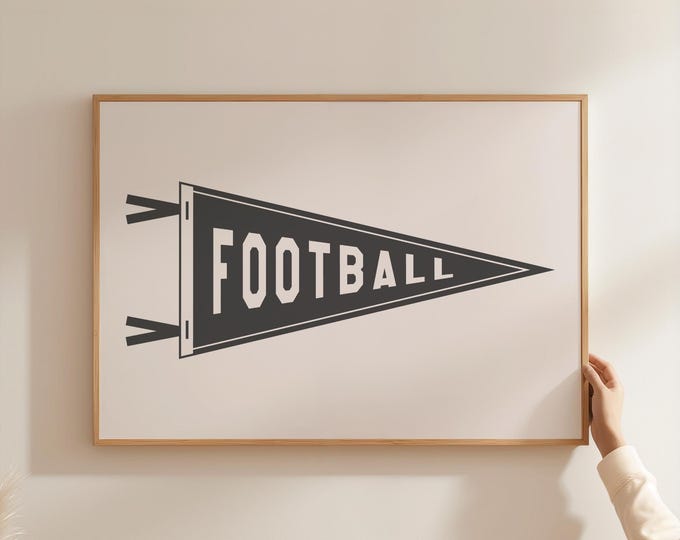 Vintage Football Pennant Print: Game Day Sports Decor (Digital Download)