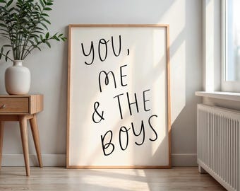 Boy Mom Wall Art: Minimalist Family Quote Print (Digital Download)