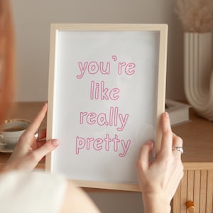 youre like really pretty pink bathroom print girly wall art cute bathroom decor vanity art modern bathroom wall print digital download