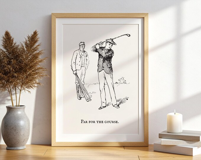 Vintage Golf Print: Retro Sport Art, Old Money Style (Digital Download