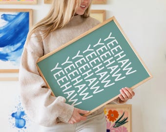 Yeehaw Typography Print: Bold Western Word Art (Digital Download