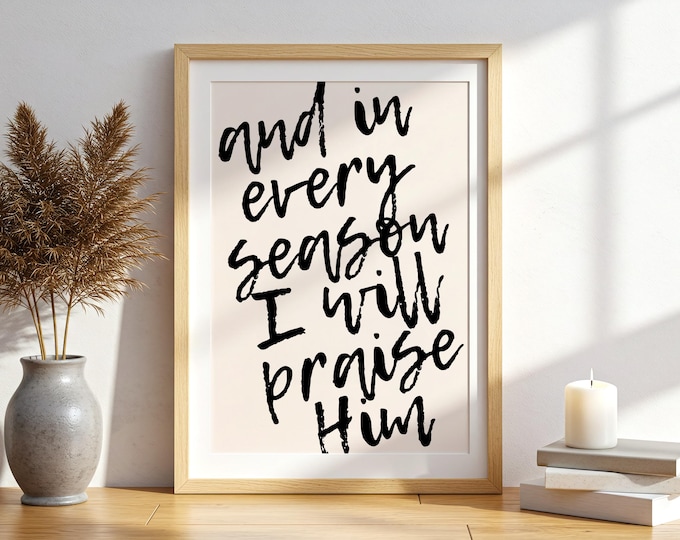 Christian Scripture Print: Minimalist Bible Verse Typography (Digital Download
