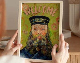 Van Gogh Welcome Print: Vintage Impressionist Typography (Digital Download