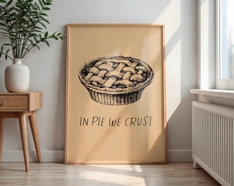 Impresión de boceto de pastel vintage: Arte de cocina divertido (descarga digital)