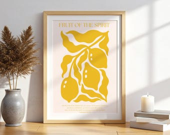 Fruit of the Spirit Print Galatians Bible Verse Wall Art Christian Scripture Poster Faith Home Decor Minimal Typography Digital Download