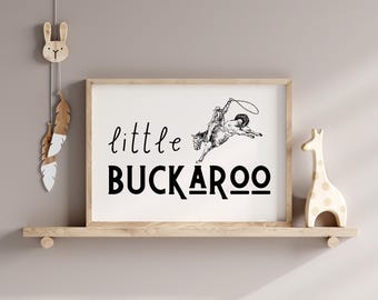 Little Buckaroo Western Nursery Print: Cowboy Baby Room Decor (Digital Download
