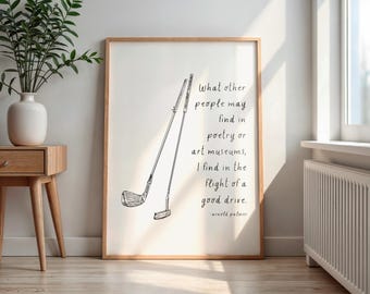 Arte con frases de golf de Arnold Palmer: Impresión minimalista de arte lineal (descarga digital)