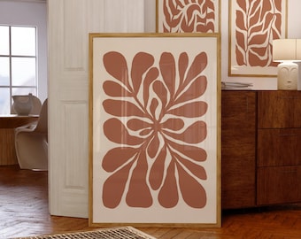 Boho Terracotta Wall Art Set: Abstract Mid Century Modern Prints (Digital Download)