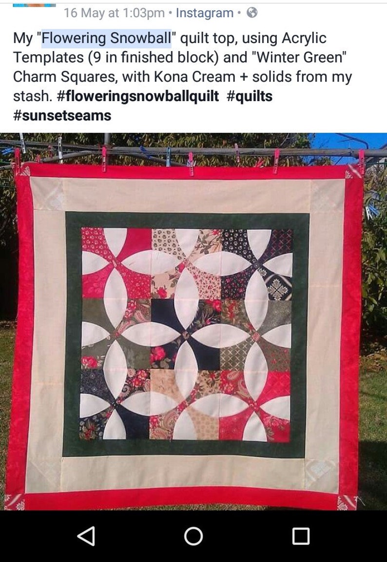 Acrylic Template ~ CLAMSHELL QUILT ~ by Come Quilt With Me