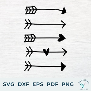 Arrow SVG - Hand Drawn Arrow SVG - Valentine Arrow SVG - Heart Arrow Svg - Arrow Clipart - Love Arrow Svg - Arrow Cut File - Boho Arrows
