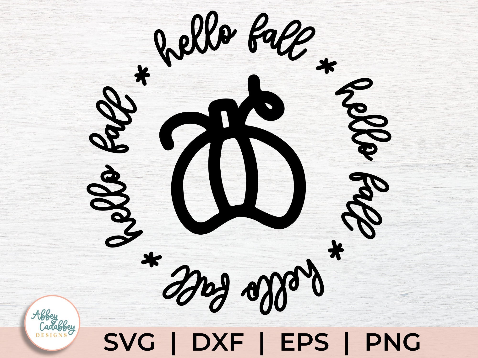 Hello Fall Circle SVG - Pumpkin SVG - Fall Pumpkin SVG - Fall Autumn ...