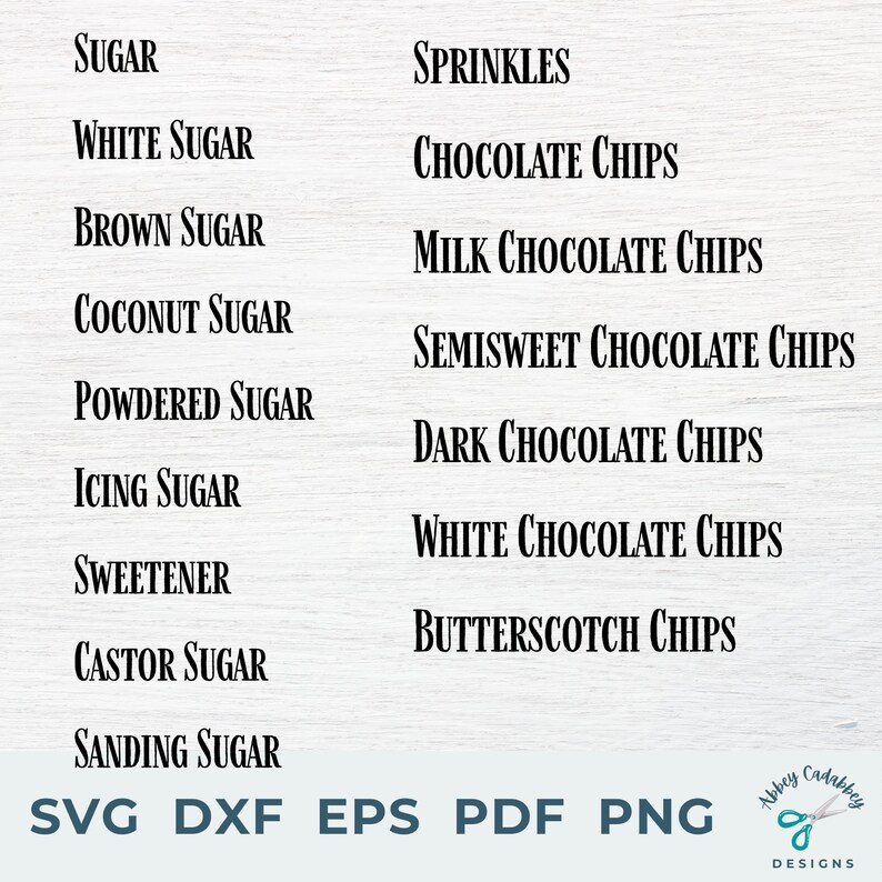 Pantry Labels SVG Baking Labels SVG Pantry Labels SVG Etsy