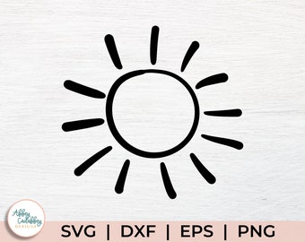 Sun SVG - Sunshine Svg - Hand Drawn Sun SVG - Summer Sun SVG - Summer Svg - Sun Clipart - Sun Cut File - Summer Shirt Svg -Beach Svg Dxf Png