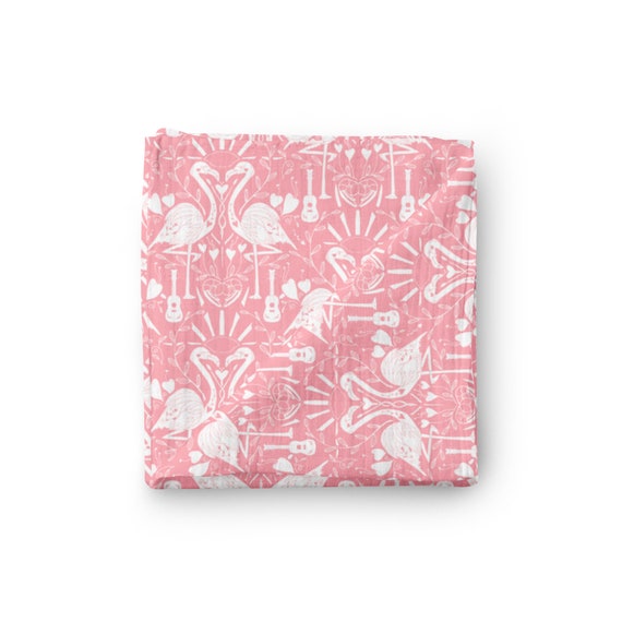 JOYFUL BABY GIRLS ORGANIC COTTON RECEIVING BLANKET PALE PINK NEW
