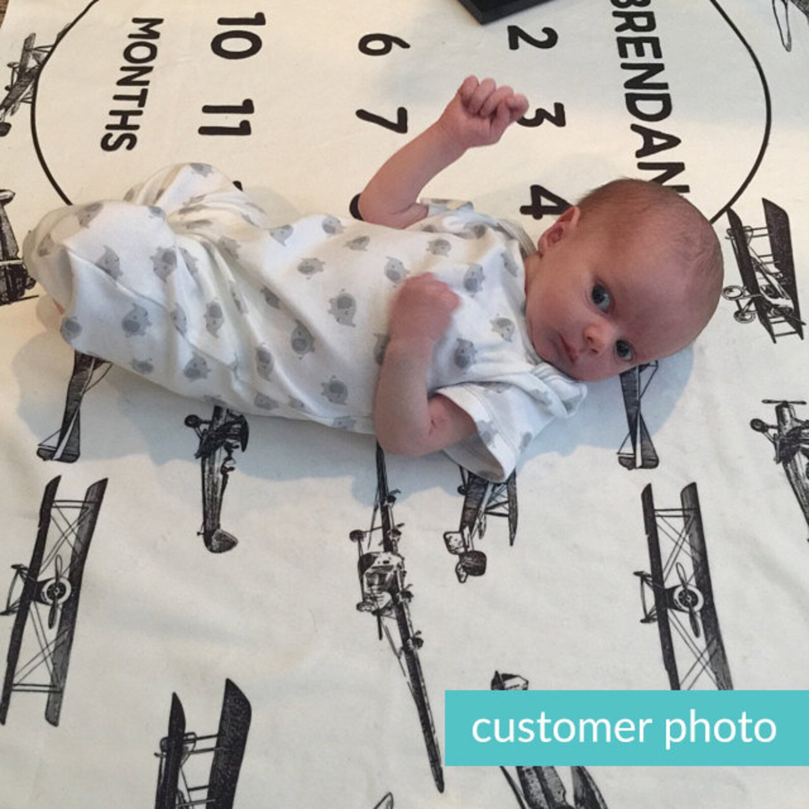 Vintage Airplane Baby Blanket Milestone Baby Blanket Etsy