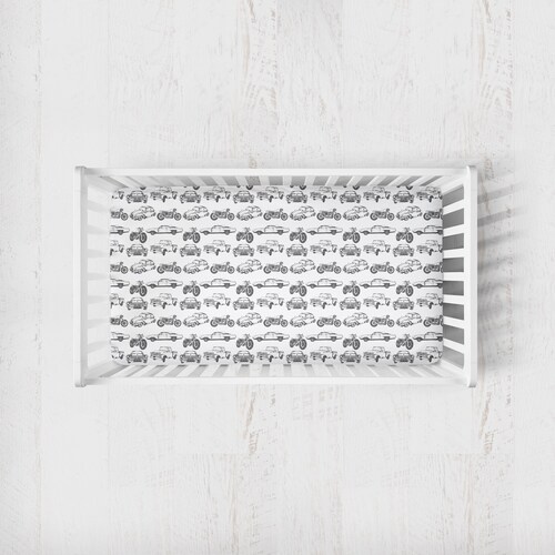 Vintage Cars Crib Sheet. Fitted Crib Sheet. Baby Bedding. Crib Etsy