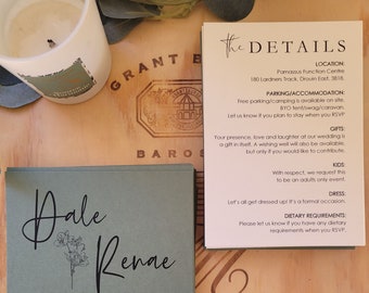 Botanical Wedding Invitation Suite: Sage Green Nature Boho Design (Includes Cards & Envelopes)