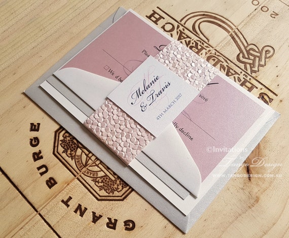 Wedding Invitation suite. Rose pink wedding bundle, personalized set. Blush dusty invitations. Rsvp, & envelopes. Stationery invites pack Il_570xn