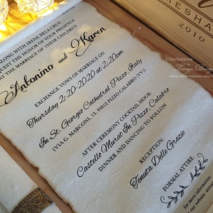 Wedding scroll invitations. Scroll card invitations invites party. Mitzvah scroll. Ancient, custom rustic vintage medieval Birthday. Formal