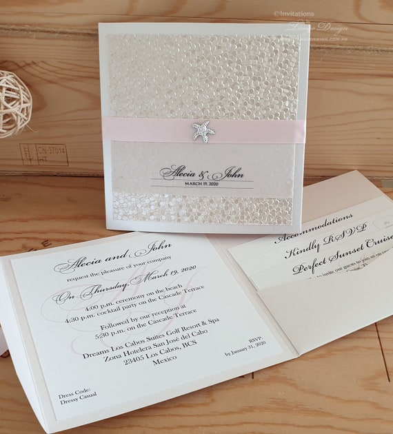 Tropical Destination Wedding Invitation Suite Beach Etsy