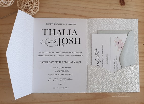 Wedding card design invitation. Floral Pocketfold Card Invitations. Modern stationery pack Invites design. 5x7 pocket fold invite, Handmade Il_570xn