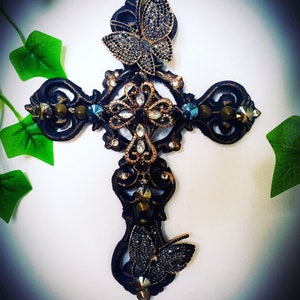 Black Dahlia Wall Cross