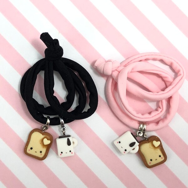 Kawaii pain grillé et bracelet de petit déjeuner coffe cordon élastique lycra