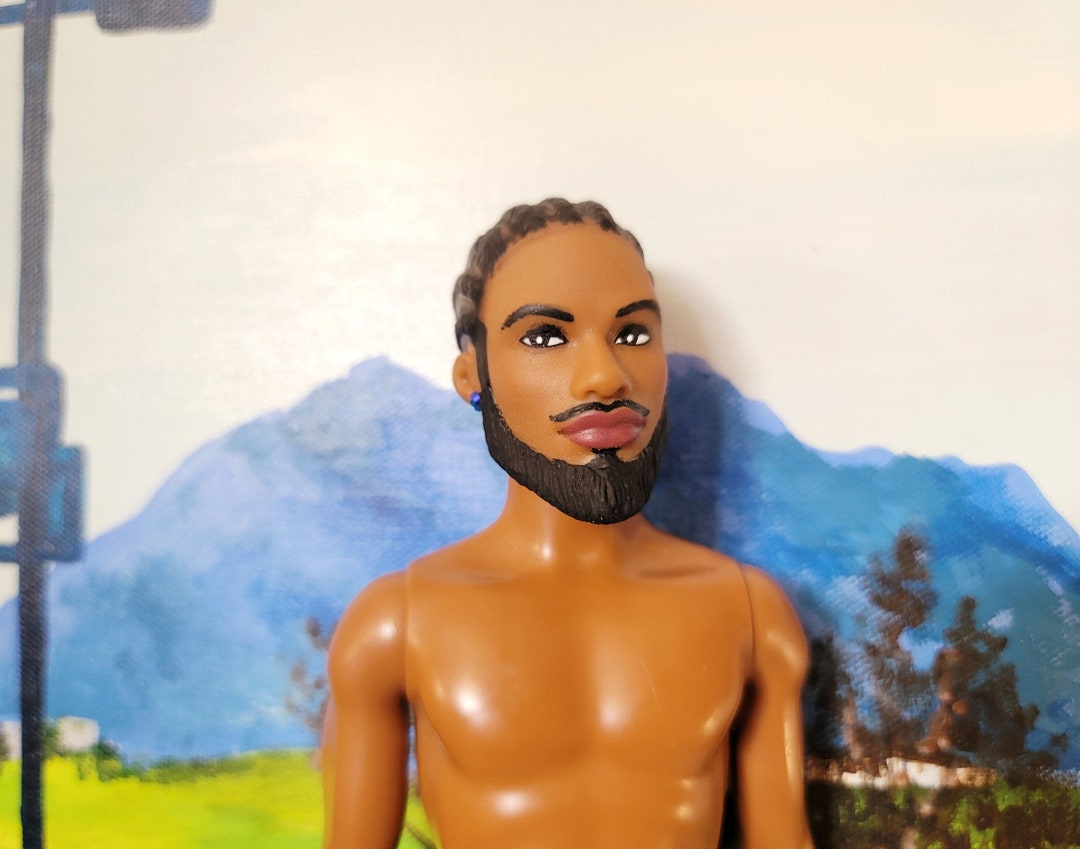 OOAK Barbie Black Ken Doll Repaint With Sculpted-on Beard - Etsy