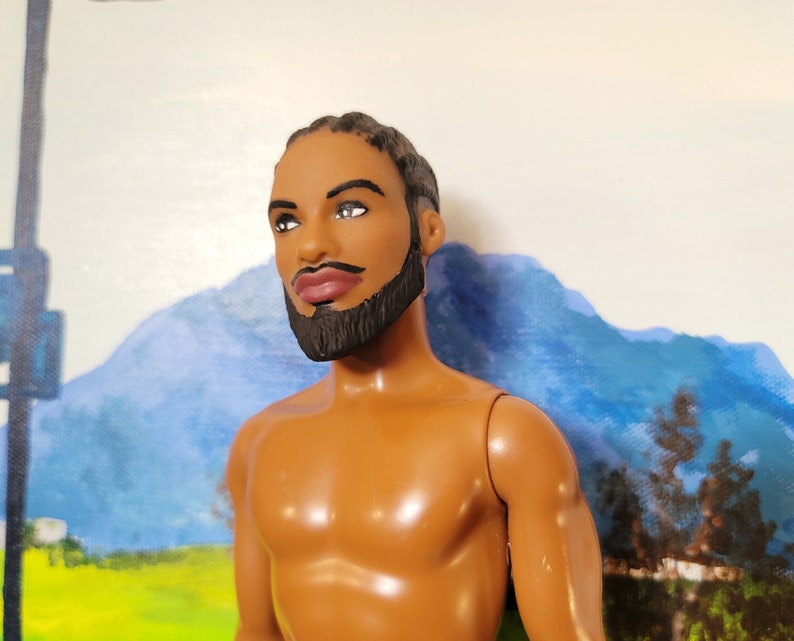 OOAK Black Barbie Ken Doll Repaint With Sculpted-on Beard - Etsy