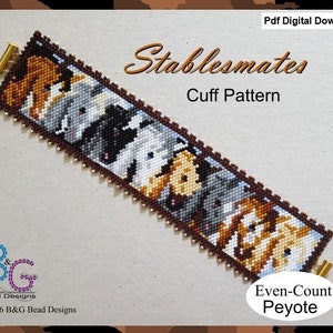 STABLEMATES Peyote Cuff Bracelet Pattern - pdf Digital Download