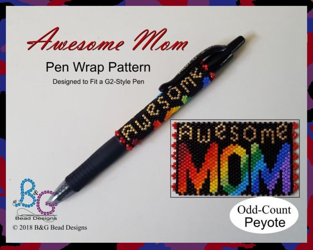 AWESOME MOM Peyote Pen Wrap Pattern - Etsy