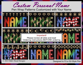 CUSTOM PERSONAL NAME Pen Wrap Pattern