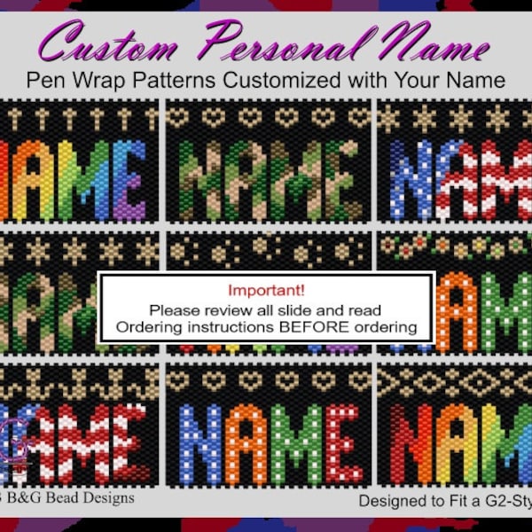 CUSTOM PERSONAL NAME Pen Wrap Pattern