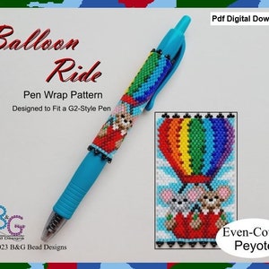 BALLOON RIDE Peyote Pen Wrap Pattern – pdf Digital Download