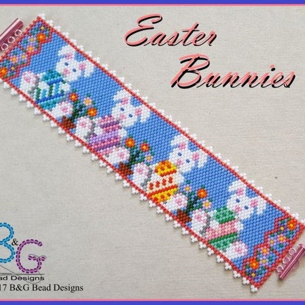 EASTER BUNNIES Peyote Cuff Bracelet Pattern