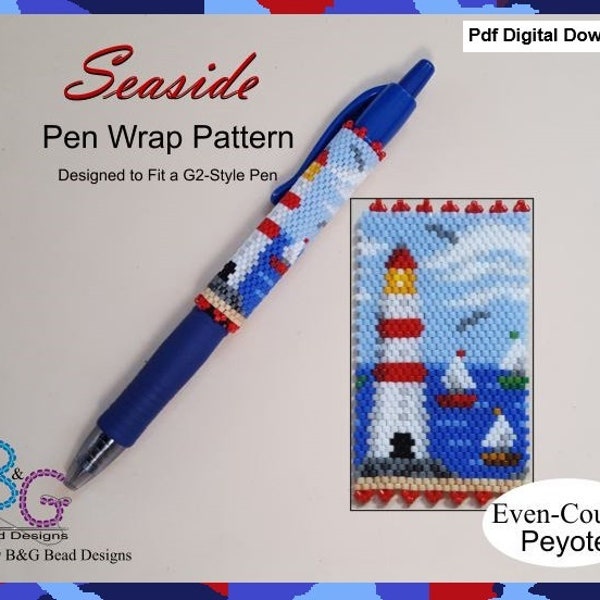 SEASIDE Peyote Pen Wrap Pattern - pdf Digital Download