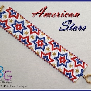 AMERICAN STARS Peyote Cuff Bracelet Pattern