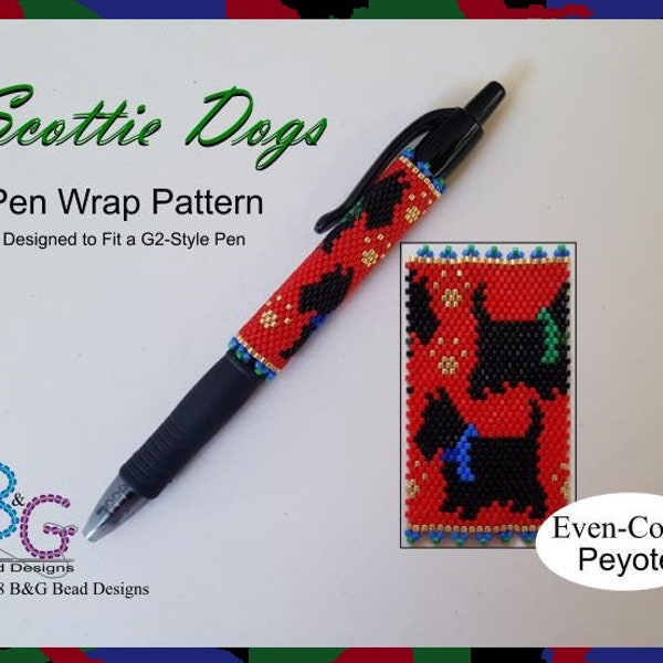 SCOTTIE DOGS Peyote Pen Wrap Pattern