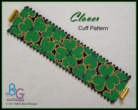 Clover Peyote Cuff Bracelet Pattern - 