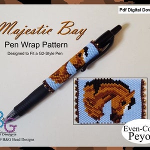 MAJESTIC BAY Peyote Pen Wrap Pattern -pdf Digital Download