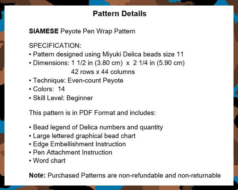 SIAMESE Peyote Pen Wrap Pattern Pdf Digital Download - Etsy