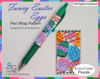 HUEVOS DE PASCUA FANCY Patrón de envoltura de pluma de peyote - pdf Descarga digital