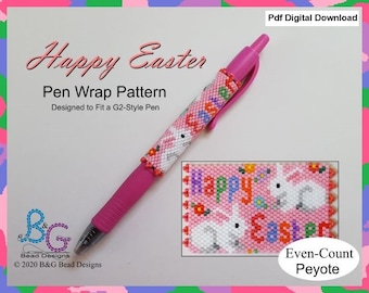 FELIZ PASCUA Peyote Pen Wrap Pattern - pdf Descarga digital
