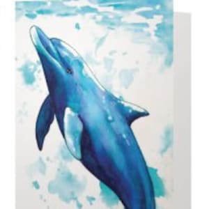 Dolphin Greeting Card; Greeting Card; Birthday Card; Christmas Card; Blank Card