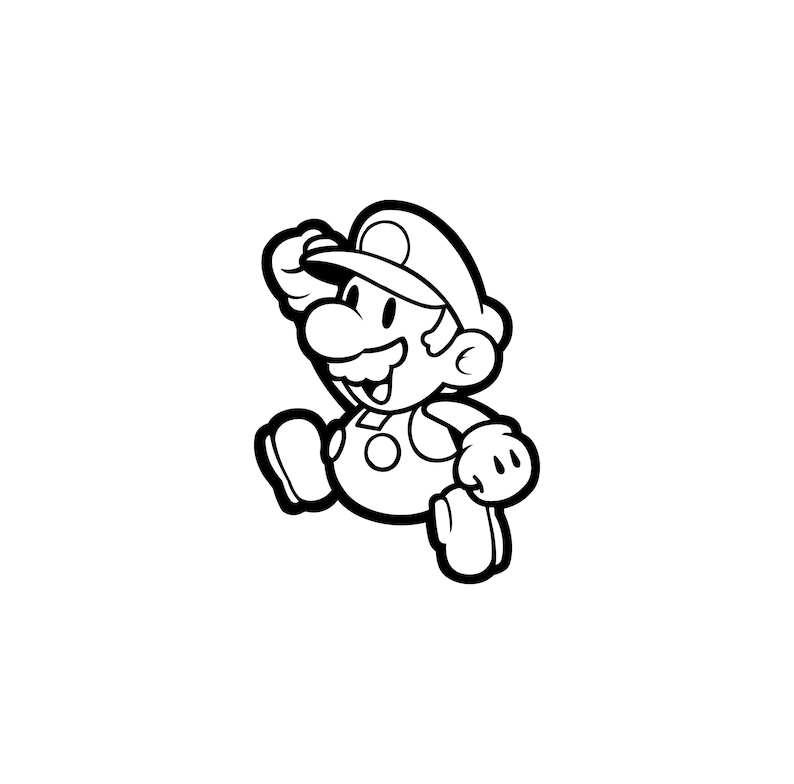 Super mario svg, paper mario, clipart, silhouette, cricut, dxf, ai, svg, eps image 1