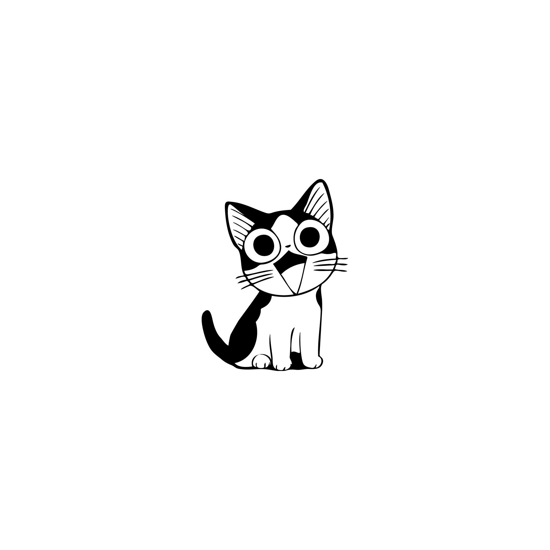 120+ Silhouette Of A Cute Anime Cats Stock Illustrations, Royalty