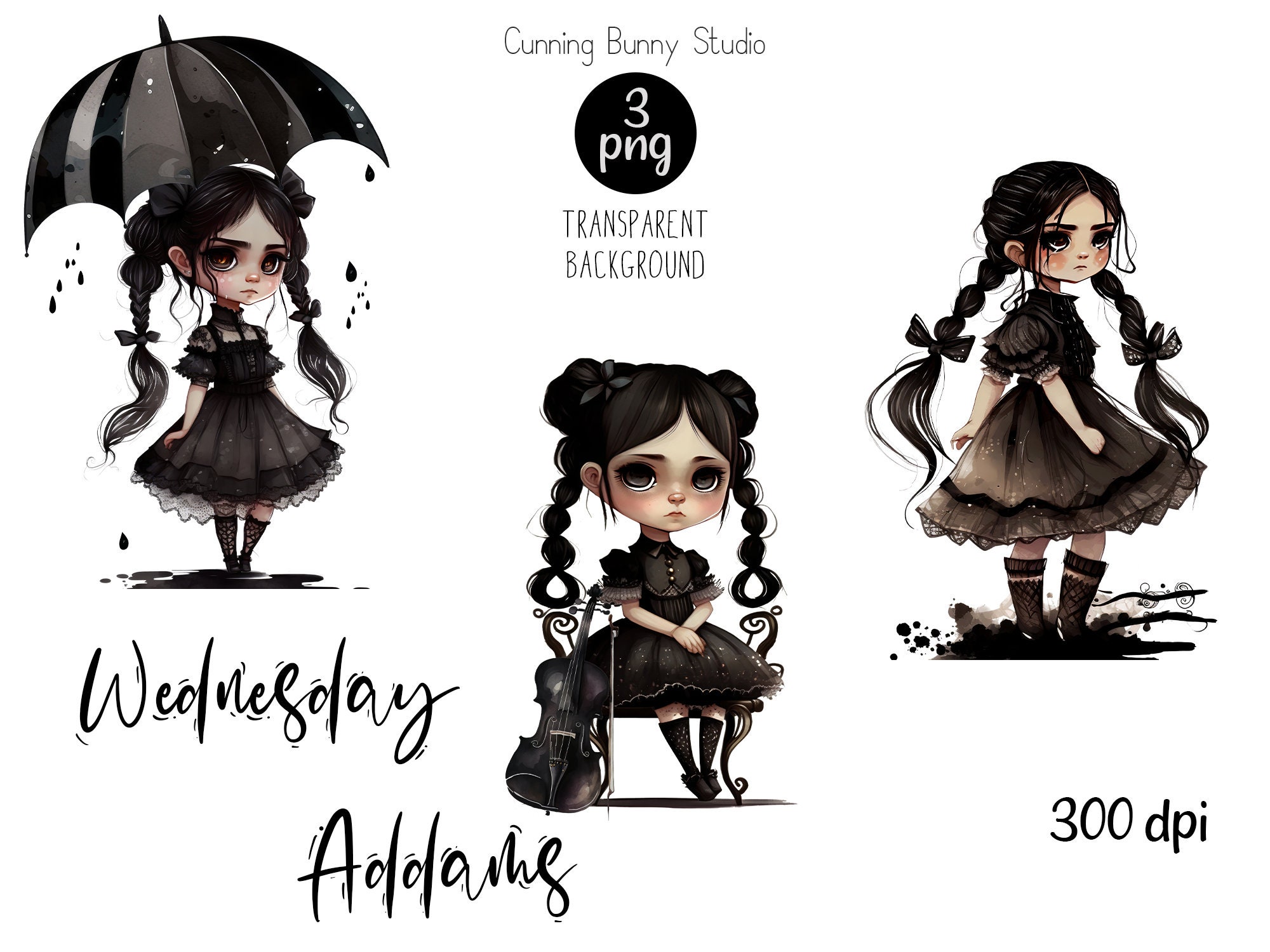 Wednesday Addams Cliparts