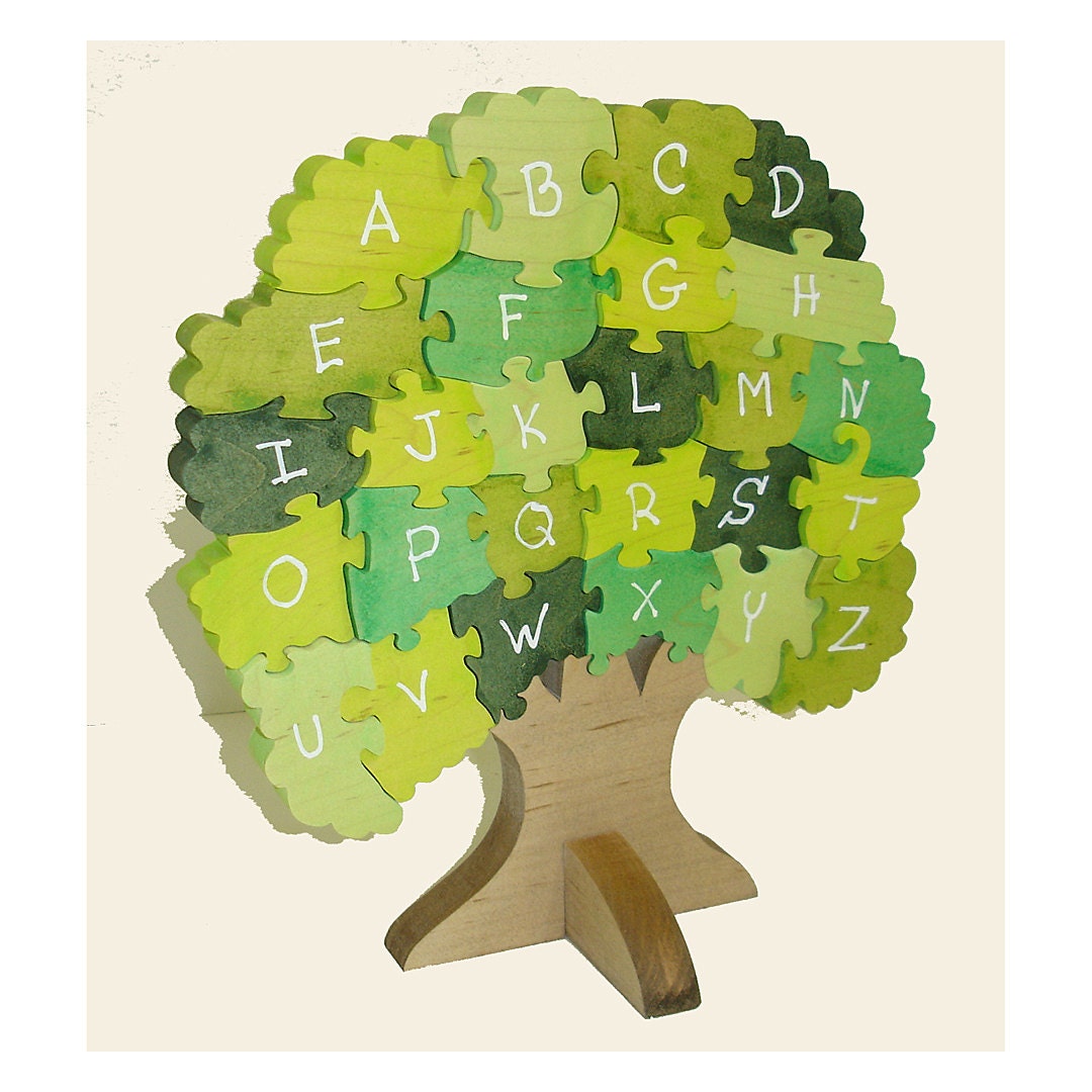 Award Winning Alphabet Tree Wooden 3d Puzzle Children's | Etsy