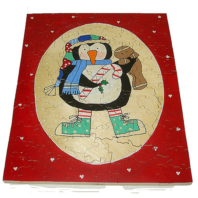 Christmas Puzzle Hand Painted Jigsaw Giant Floor Puzzle Etsy